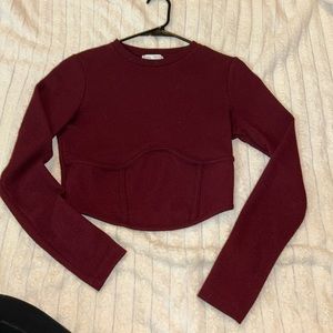 Bershka Long Sleeve Crop Top